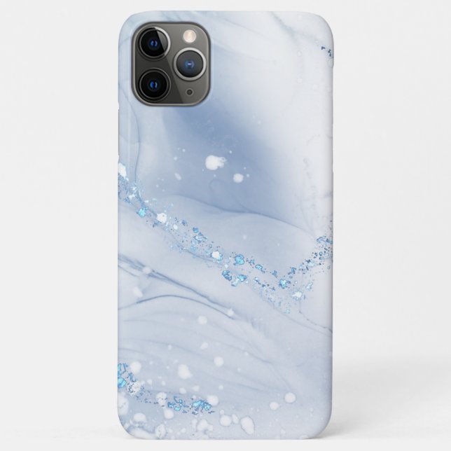 Modern Stone Dusty Blue Marble Case-Mate iPhone Hülle (Rückseite)