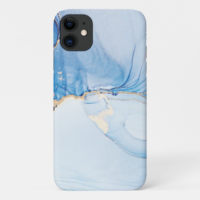Modern Stone Dusty Blue Marble Case-Mate iPhone Hülle (Rückseite)
