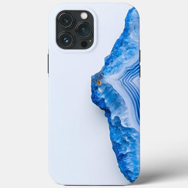 Modern Stone Dusty Blue Marble Case-Mate iPhone Hülle (Rückseite)
