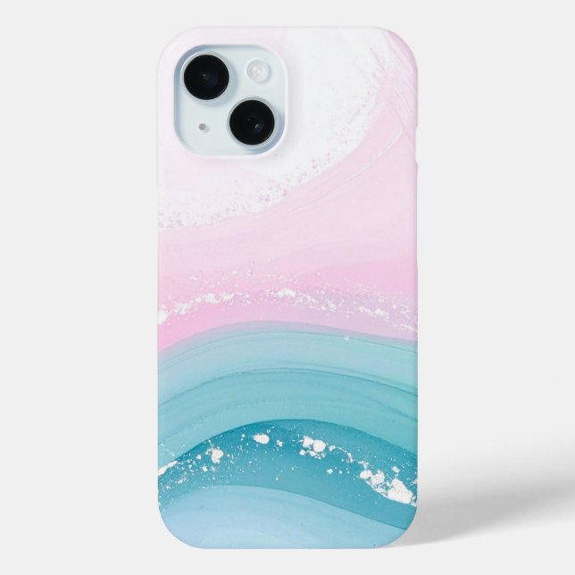 Modern Stone Dusty Blue Marble Case-Mate iPhone Hülle (Rückseite)