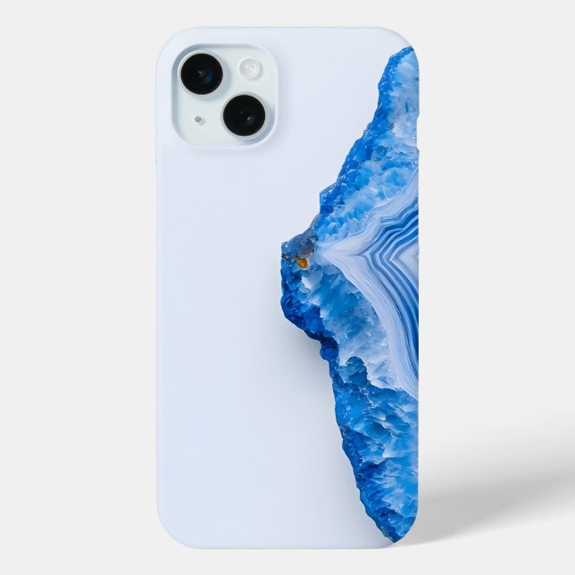Modern Stone Dusty Blue Marble Case-Mate iPhone Hülle (Rückseite)
