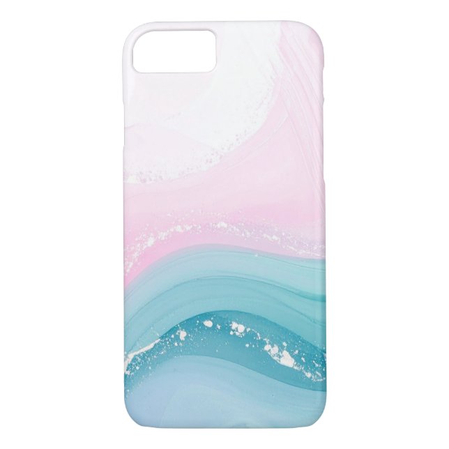 Modern Stone Dusty Blue Marble Case-Mate iPhone Hülle (Rückseite)