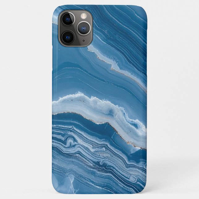 Modern Stone Dusty Blue Marble Case-Mate iPhone Hülle (Rückseite)