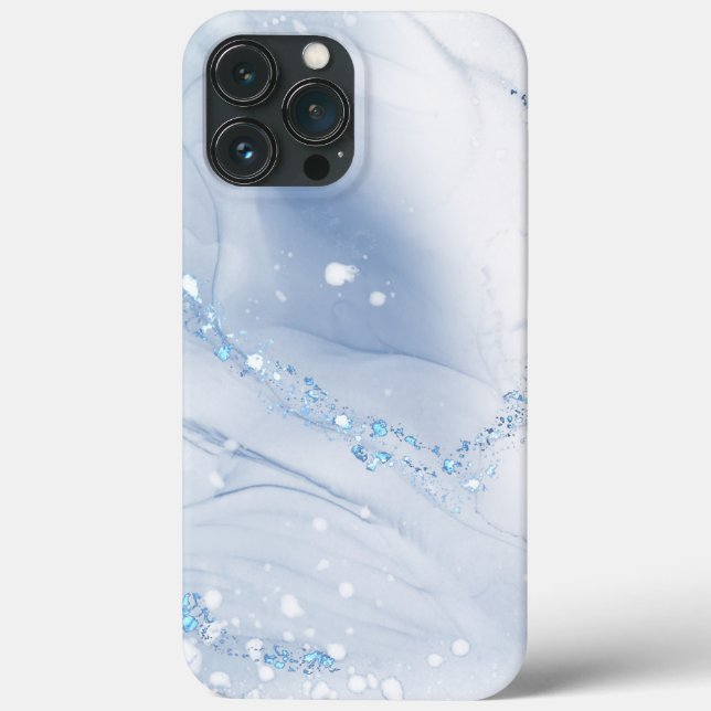 Modern Stone Dusty Blue Marble Case-Mate iPhone Hülle (Rückseite)
