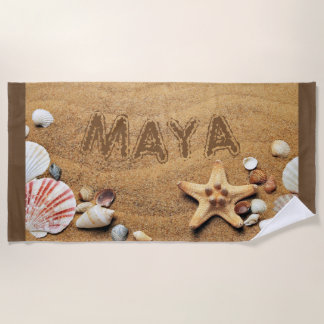 Modern, Strand, Sand, personalisiert Strandtuch