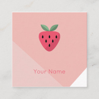 Modern Strawberry Square Design Quadratische Visitenkarte