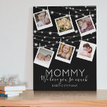 Modern String Lights Mommy Foto Collage Fotoplatte<br><div class="desc">Besondere personalisierte 6 Plakette, ein Geschenk von wertvollen Erinnerungen, die für immer behalten werden können. Die Plakette verfügt über 6 Fotos, die Vorlage Text lautet "MOMMY, I LIEBE YOU SO MUCH", aber dies kann auf jeden Verwandten geändert werden und ist absigniert mit wem es aus. Ein tolles Geschenk für Mütter...</div>