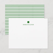 Modern Strip Green Vierblättriges Kleeblatt Lucky 