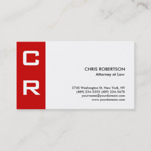 Modern Strip Monogram White Custom Business Card Visitenkarte