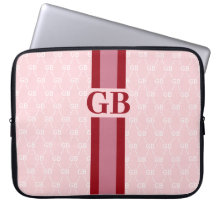 Modern Strip Monogramm mit Designer Muster Pink