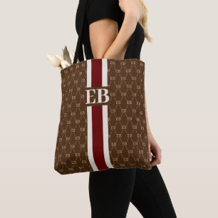 Modern Strip Monogramm mit Designer-Muster Tasche