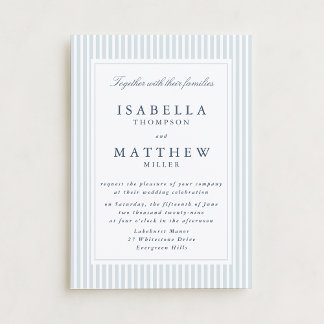 Modern Striped Wedding Invitation Geometric Frame Einladung