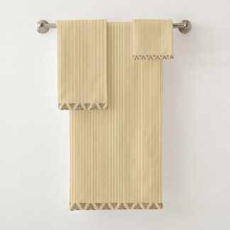 Modern Stripes Peach Gold  Badhandtuch Set