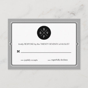 Modern Stripes Response Card RSVP Karte