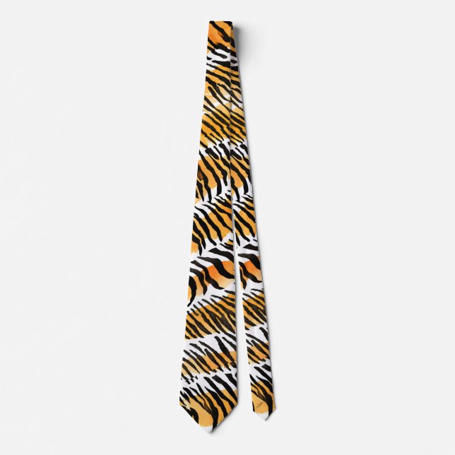 Modern Strippenfelle Tigerfelle Print Wildtiere Krawatte (Vorderseite)