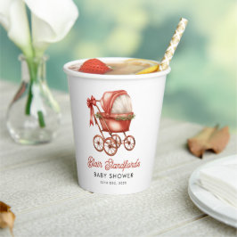 Modern Stroller Merry Little Christmas Baby Dusche Pappbecher