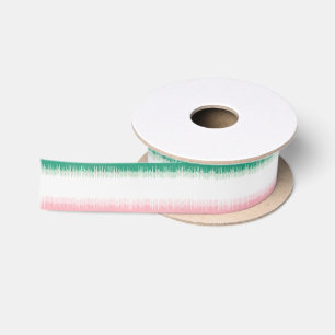 Modern strukturierte, rosa grüne Wippchen Satinband