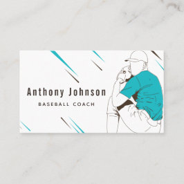 Modern Style Baseball Coach Trainer Social Media Visitenkarte