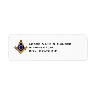 Modern Style Masonic Lodge Address Label