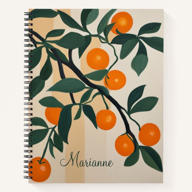 Modern Style Orange Personalized Recipe Book Notizbuch (Vorderseite)