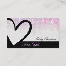 Modern-Style Pink-Tropfen Schwarzes Herz-Haar-Trep