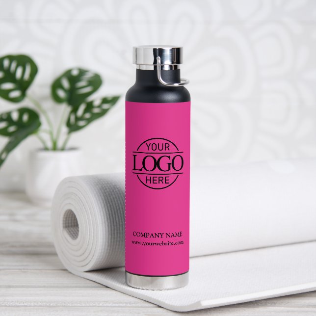Modern Stylish Bight Pink Company Business Logo Trinkflasche (Yoga)
