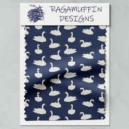 Modern Stylish Blue Swan Pattern  Stoff