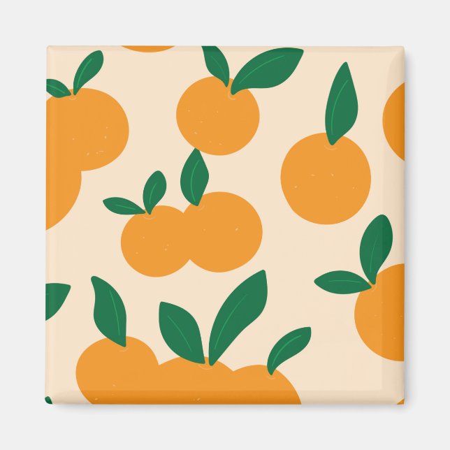 Modern Stylish Citrus Fruit Oranges Pattern Magnet (Vorne)