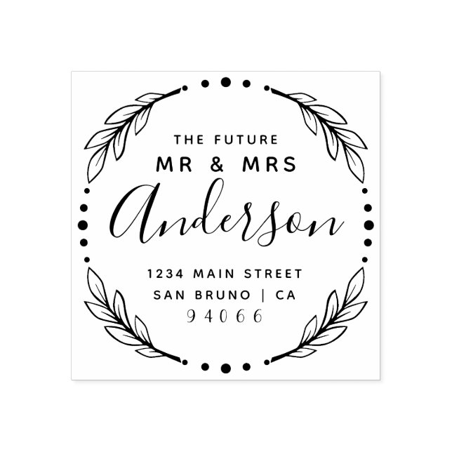 Modern Stylish Future Mr. & Mrs. Rücksendeadresse Gummistempel (Prägung)