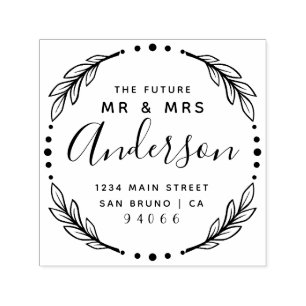 Modern Stylish Future Mr. & Mrs. Rücksendeadresse Permastempel