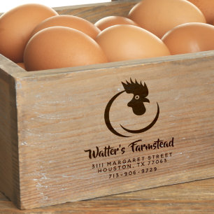 Modern & Stylish Logo Business Family Chicken Farm Gummistempel