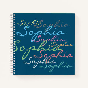 Modern Stylish Maximalist Custom Name Typography Notizbuch
