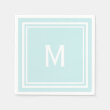 Modern Stylish Robin's Egg Blue Custom Monogram