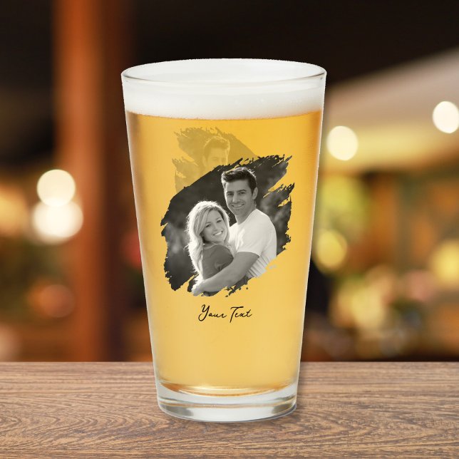 Modern Stylish Unique Black and White Photo Beer Glas (Modern Stylish Unique Black and White Photo Beer Glass)