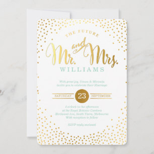 MODERN STYLISH WEDD mini silber Konfetti Minze Einladung
