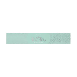 MODERN STYLISH WEDD mini silber Konfetti Minze Einladungsbanderole