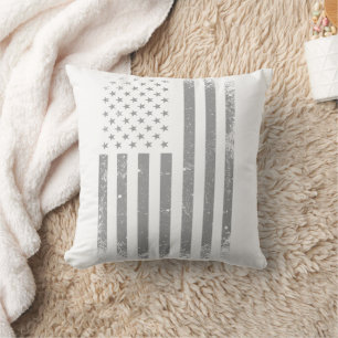 Modern Stylisierte Black USA Flag , Abstrakt Kissen