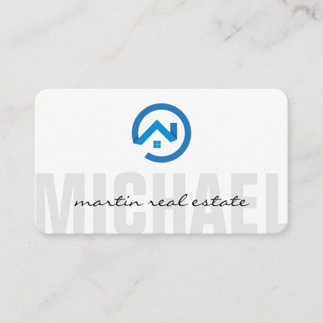 Modern Stylized Real Estate Logo | Home Renovation Visitenkarte (Vorderseite)