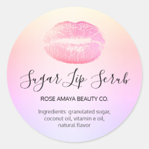 Modern Sugar Lip Scrub Pastel Blush Lippen Runder Aufkleber