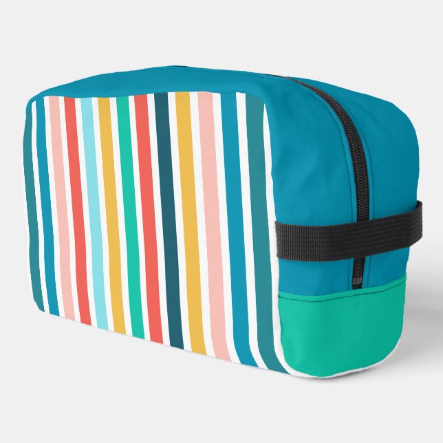 Modern Summer Colorful Vertical  Stripes  Waschbeutel (Linke Seite)