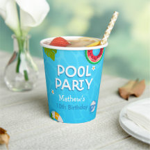 Modern Summer Pool Party Paper Cup