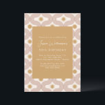 Modern Sun Moon Line Terracotta Gold 50. Geburtsta Einladung<br><div class="desc">Die moderne und ästhetische Einladung zum himmlischen Geburtstag mit einem geometrischen Muster aus Terrakotta und Gold in Sonne und Mond.</div>