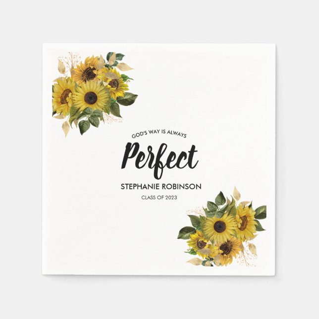 Modern Sunflower Biete Zitat Serviette (Vorderseite)