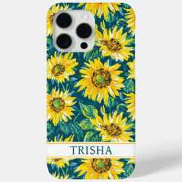 Modern Sunflowers Monogrammed Case-Mate iPhone Ca Hülle