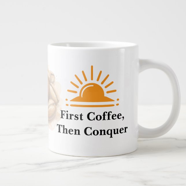 Modern Sunrise Design Jumbo-Tasse (Rechts)