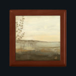 Modern Sunset Landscape Oil Painting Erinnerungskiste<br><div class="desc">Ein modernes Ölgemälde einer Landschaft von Jennifer Goldberger. Blätter schlüpfen von der Seite ein,  während ein schöner Sonnenuntergang Erholungen am Horizont. Ein phantastischer Druck,  der einen phantastischen Kauf machen würde!</div>