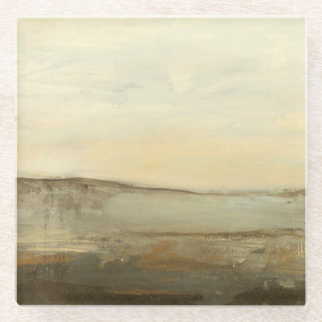 Modern Sunset Landscape Oil Painting Glasuntersetzer (Vorderseite)