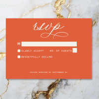 Modern Sunset Orange Minimal Wedding