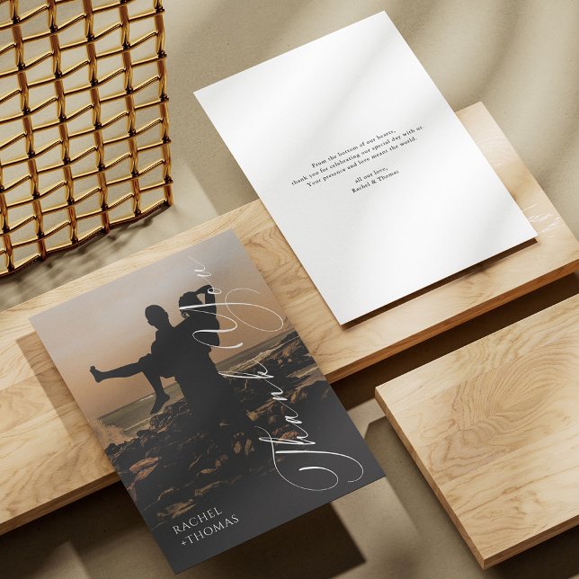 Modern Sunset Silhouette Wedding Thank You Card Dankeskarte (Modern Sunset Silhouette Wedding Thank You Card)