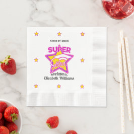 Modern Super Grad Pink - Persönliche Bezeichnung u Serviette